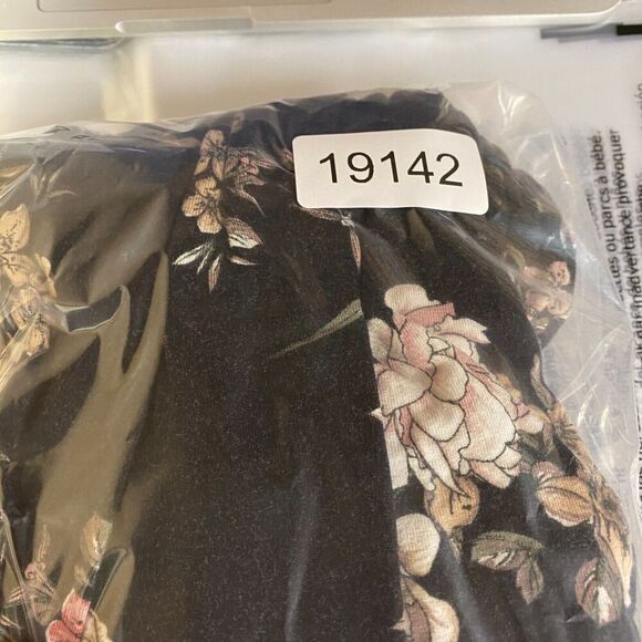 Always Indigo Blouse Women 3X Plus Black Floral V-Neck 3/4 Sleeve Tasseled Rayon - Picture 10 of 10